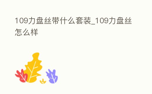 109力盤絲帶什么套裝_109力盤絲怎么樣