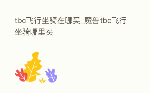 tbc飛行坐騎在哪買_魔獸tbc飛行坐騎哪里買
