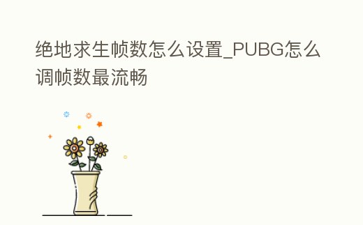 絕地求生幀數(shù)怎么設(shè)置_PUBG怎么調(diào)幀數(shù)最流暢