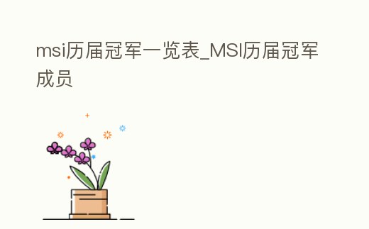 msi歷屆冠軍一覽表_MSI歷屆冠軍成員
