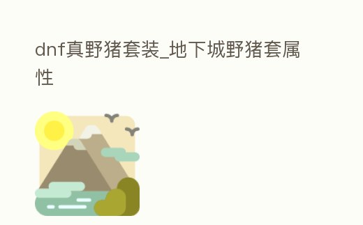 dnf真野豬套裝_地下城野豬套屬性