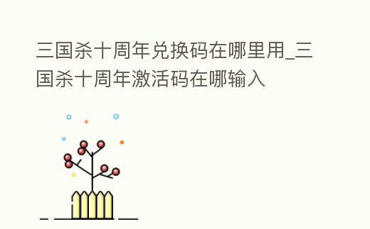 三國殺十周年兌換碼在哪里用_三國殺十周年激活碼在哪輸入