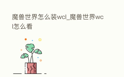 魔獸世界怎么裝wcl_魔獸世界wcl怎么看