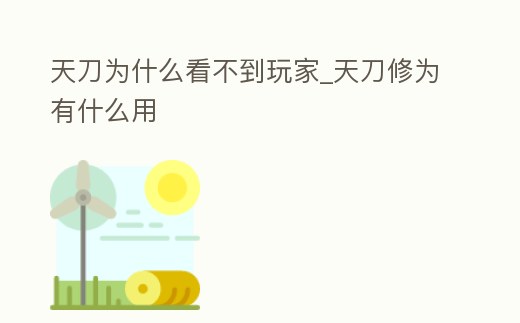 天刀為什么看不到玩家_天刀修為有什么用