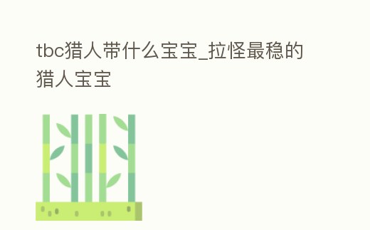 tbc獵人帶什么寶寶_拉怪最穩的獵人寶寶