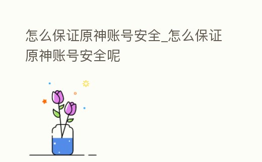 怎么保證原神賬號(hào)安全_怎么保證原神賬號(hào)安全呢