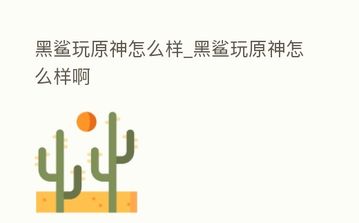 黑鯊玩原神怎么樣_黑鯊玩原神怎么樣啊