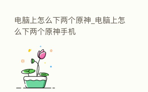 電腦上怎么下兩個原神_電腦上怎么下兩個原神手機