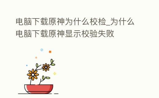 電腦下載原神為什么校檢_為什么電腦下載原神顯示校驗失敗