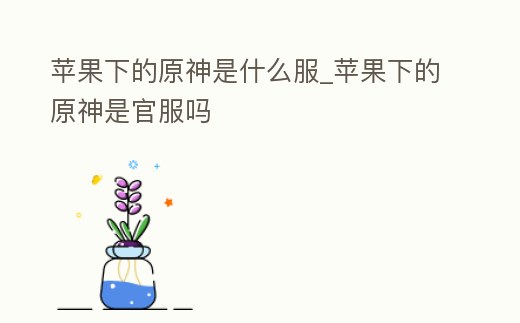 蘋果下的原神是什么服_蘋果下的原神是官服嗎