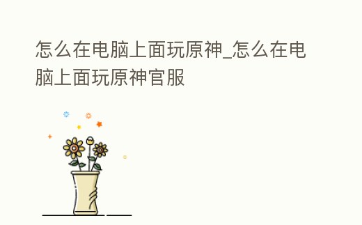 怎么在電腦上面玩原神_怎么在電腦上面玩原神官服