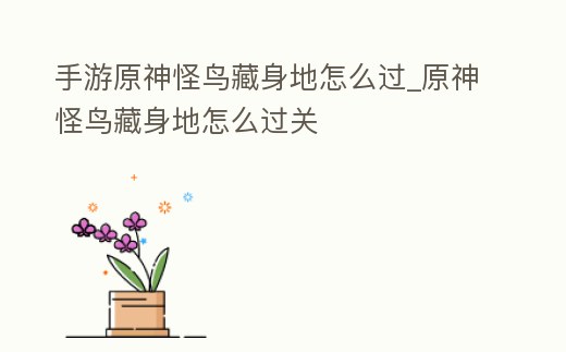 手游原神怪鳥藏身地怎么過_原神怪鳥藏身地怎么過關