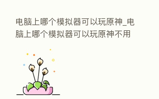 電腦上哪個模擬器可以玩原神_電腦上哪個模擬器可以玩原神不用下載