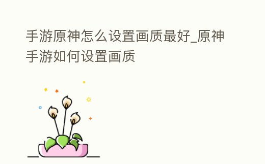 手游原神怎么設置畫質最好_原神手游如何設置畫質