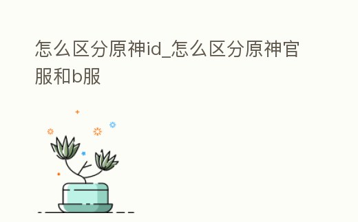 怎么區分原神id_怎么區分原神官服和b服