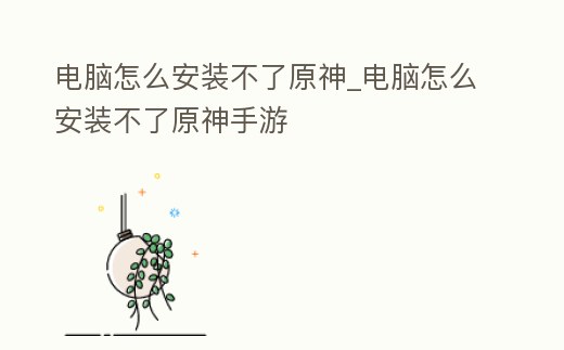 電腦怎么安裝不了原神_電腦怎么安裝不了原神手游