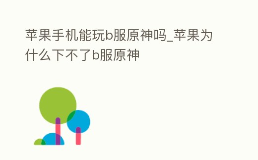 蘋果手機能玩b服原神嗎_蘋果為什么下不了b服原神