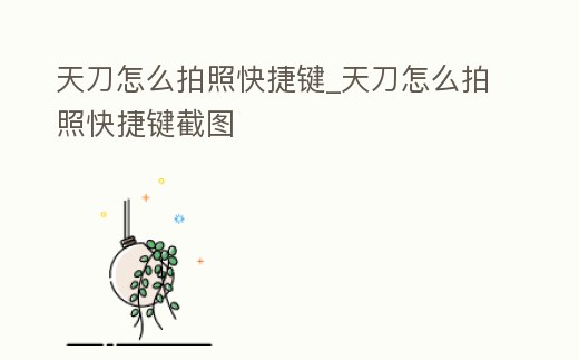 天刀怎么拍照快捷鍵_天刀怎么拍照快捷鍵截圖