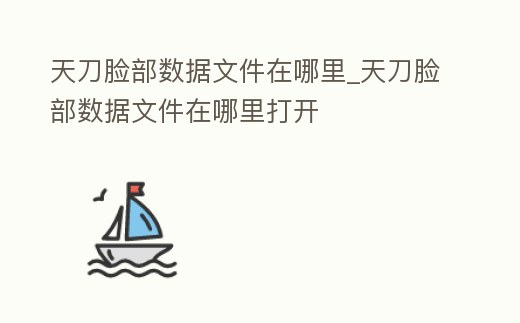 天刀臉部數據文件在哪里_天刀臉部數據文件在哪里打開