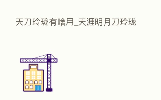 天刀玲瓏有啥用_天涯明月刀玲瓏