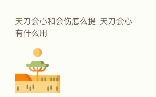 天刀會心和會傷怎么提_天刀會心有什么用