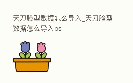 天刀臉型數據怎么導入_天刀臉型數據怎么導入ps