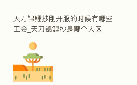 天刀錦鯉抄剛開服的時候有哪些工會_天刀錦鯉抄是哪個大區