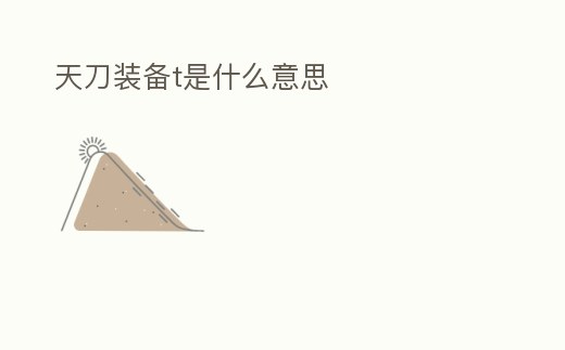 天刀裝備t是什么意思