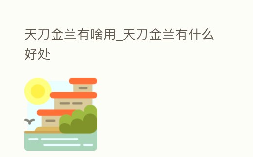 天刀金蘭有啥用_天刀金蘭有什么好處