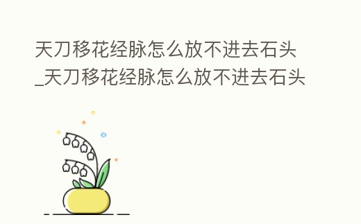 天刀移花經脈怎么放不進去石頭_天刀移花經脈怎么放不進去石頭里面