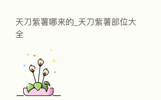 天刀紫薯哪來的_天刀紫薯部位大全