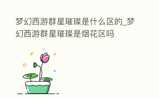 夢幻西游群星璀璨是什么區的_夢幻西游群星璀璨是煙花區嗎