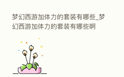 夢幻西游加體力的套裝有哪些_夢幻西游加體力的套裝有哪些啊