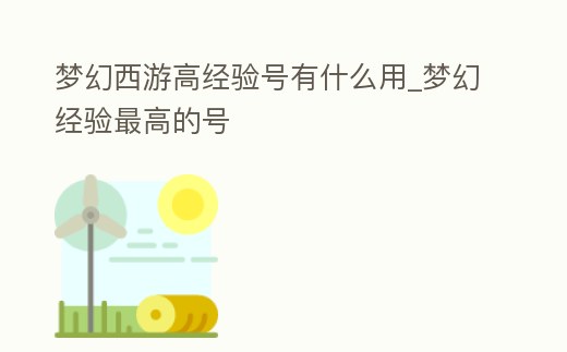 夢幻西游高經驗號有什么用_夢幻經驗最高的號
