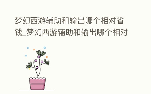 夢幻西游輔助和輸出哪個相對省錢_夢幻西游輔助和輸出哪個相對省錢