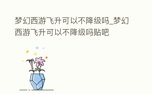 夢(mèng)幻西游飛升可以不降級(jí)嗎_夢(mèng)幻西游飛升可以不降級(jí)嗎貼吧