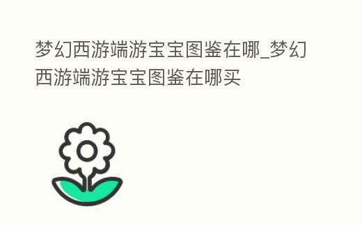 夢幻西游端游寶寶圖鑒在哪_夢幻西游端游寶寶圖鑒在哪買