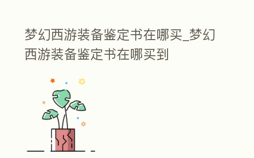 夢幻西游裝備鑒定書在哪買_夢幻西游裝備鑒定書在哪買到
