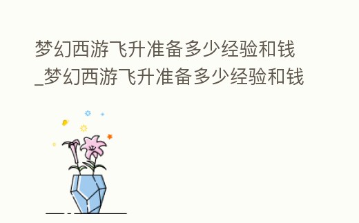 夢幻西游飛升準(zhǔn)備多少經(jīng)驗(yàn)和錢_夢幻西游飛升準(zhǔn)備多少經(jīng)驗(yàn)和錢啊