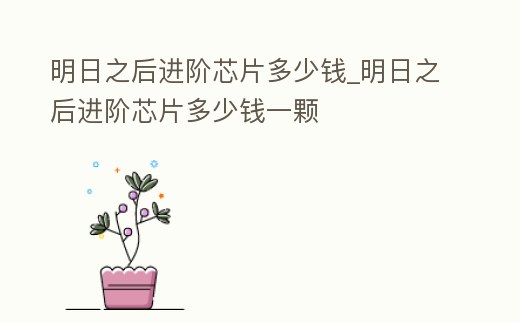 明日之后進階芯片多少錢_明日之后進階芯片多少錢一顆