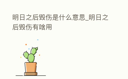 明日之后毀傷是什么意思_明日之后毀傷有啥用