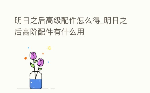 明日之后高級配件怎么得_明日之后高階配件有什么用