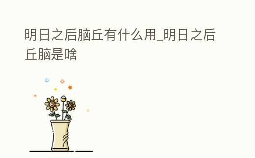 明日之后腦丘有什么用_明日之后丘腦是啥