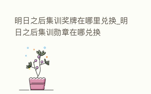 明日之后集訓獎牌在哪里兌換_明日之后集訓勛章在哪兌換