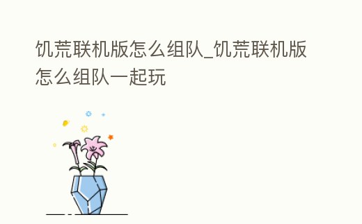饑荒聯機版怎么組隊_饑荒聯機版怎么組隊一起玩