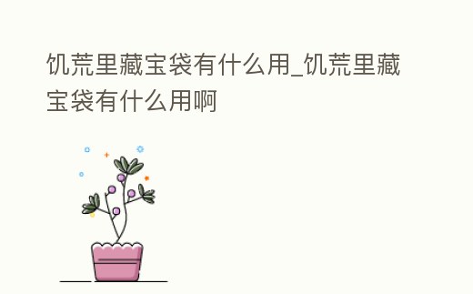 饑荒里藏寶袋有什么用_饑荒里藏寶袋有什么用啊