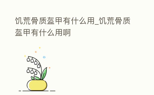 饑荒骨質盔甲有什么用_饑荒骨質盔甲有什么用啊