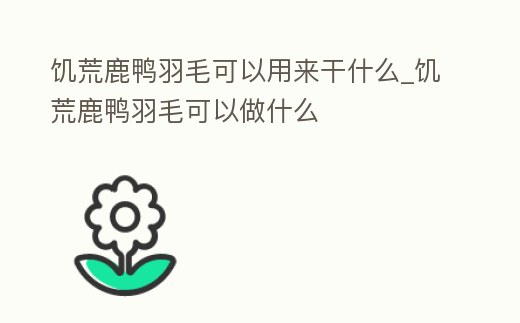 饑荒鹿鴨羽毛可以用來干什么_饑荒鹿鴨羽毛可以做什么