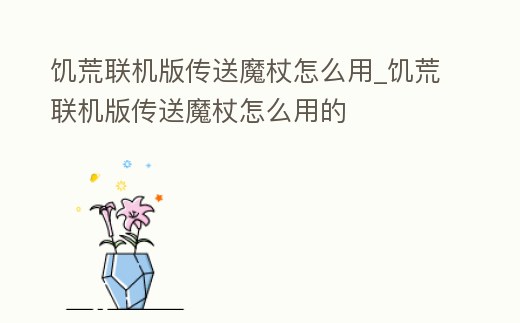 饑荒聯機版傳送魔杖怎么用_饑荒聯機版傳送魔杖怎么用的
