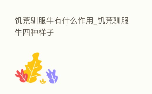 饑荒馴服牛有什么作用_饑荒馴服牛四種樣子